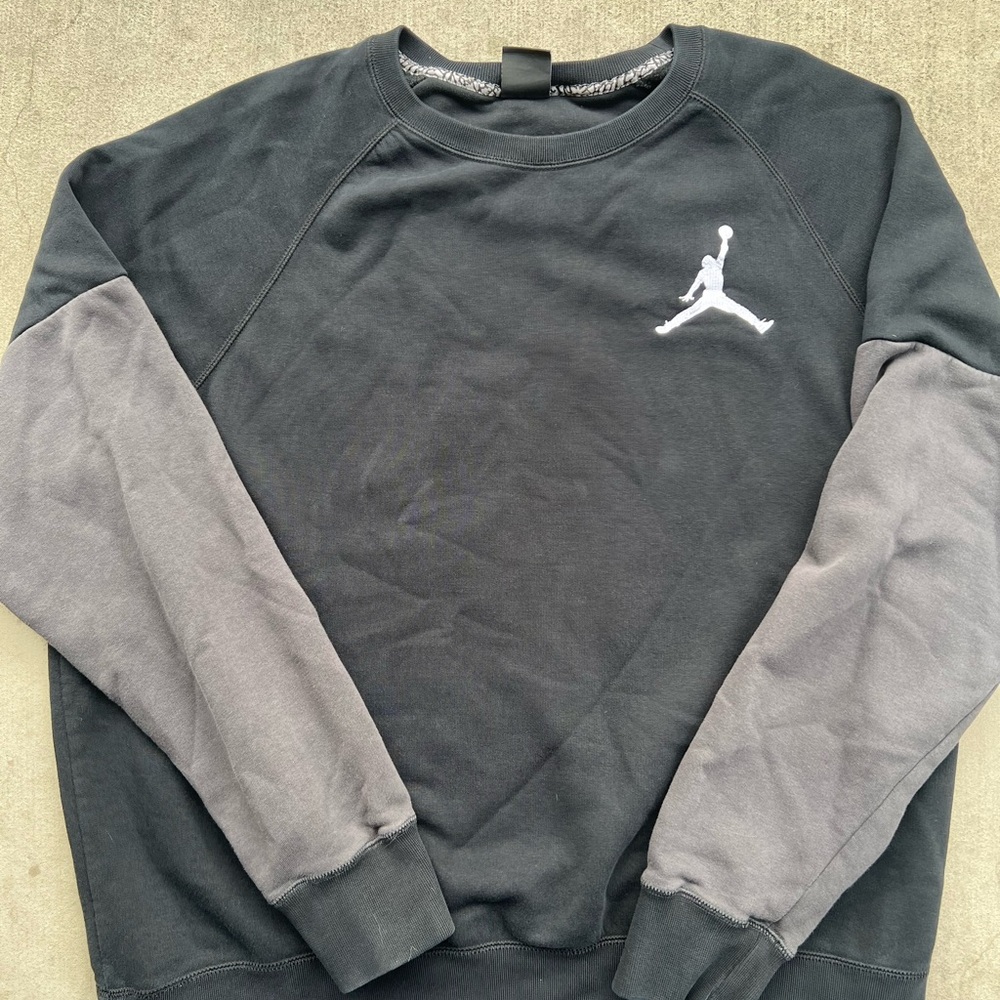 Jordan Black and Gray Crewneck Sweater